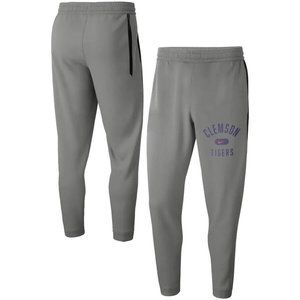 Nike Clemson Tigers Basketball Team Issued Warm-Up Pants Gray Mens L DD6354-002
